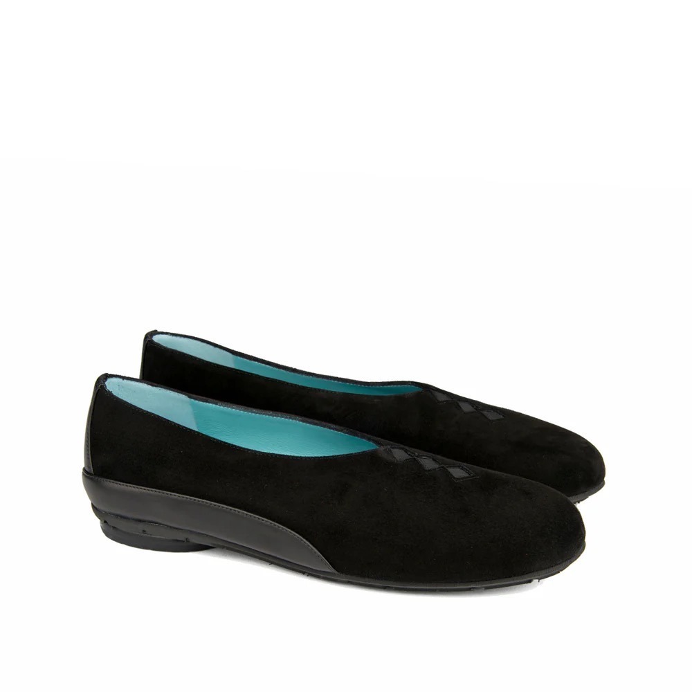 Thierry Rabotin Grace Navy Suede Woven Detail Ballet Flats Size 40 Made in Italy